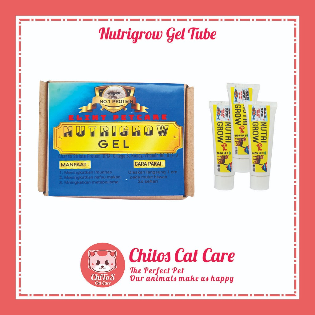 NUTRI Grow GEL TUBE VITAMIN KUCING PPPENAMBAH NAFSU MAKAN KUCING