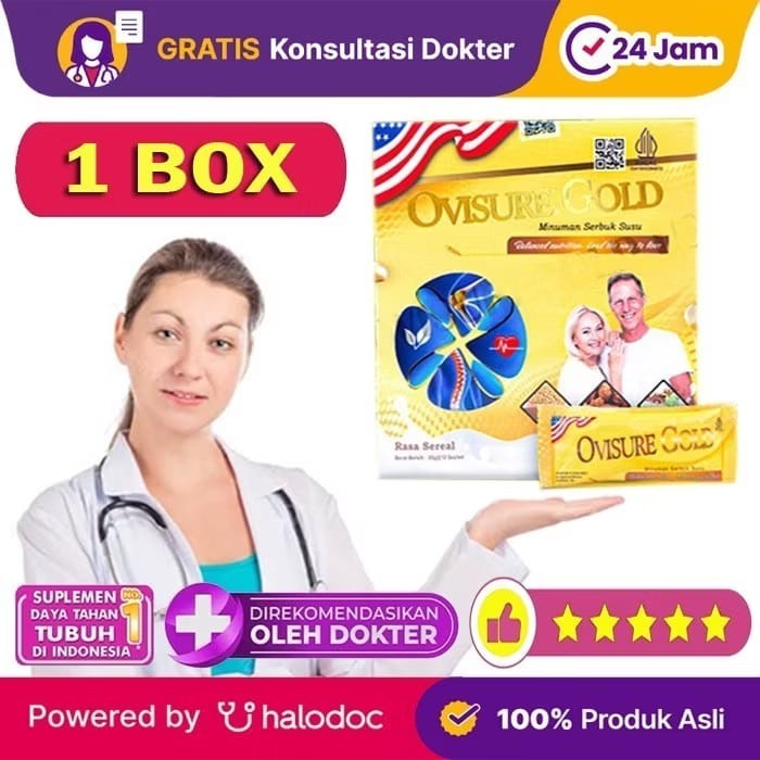 

1 BOX OVISURE GOLD MILK SUSU OBAT TULANG DAN SENDI YG SEHAT 100% IMPOR USA