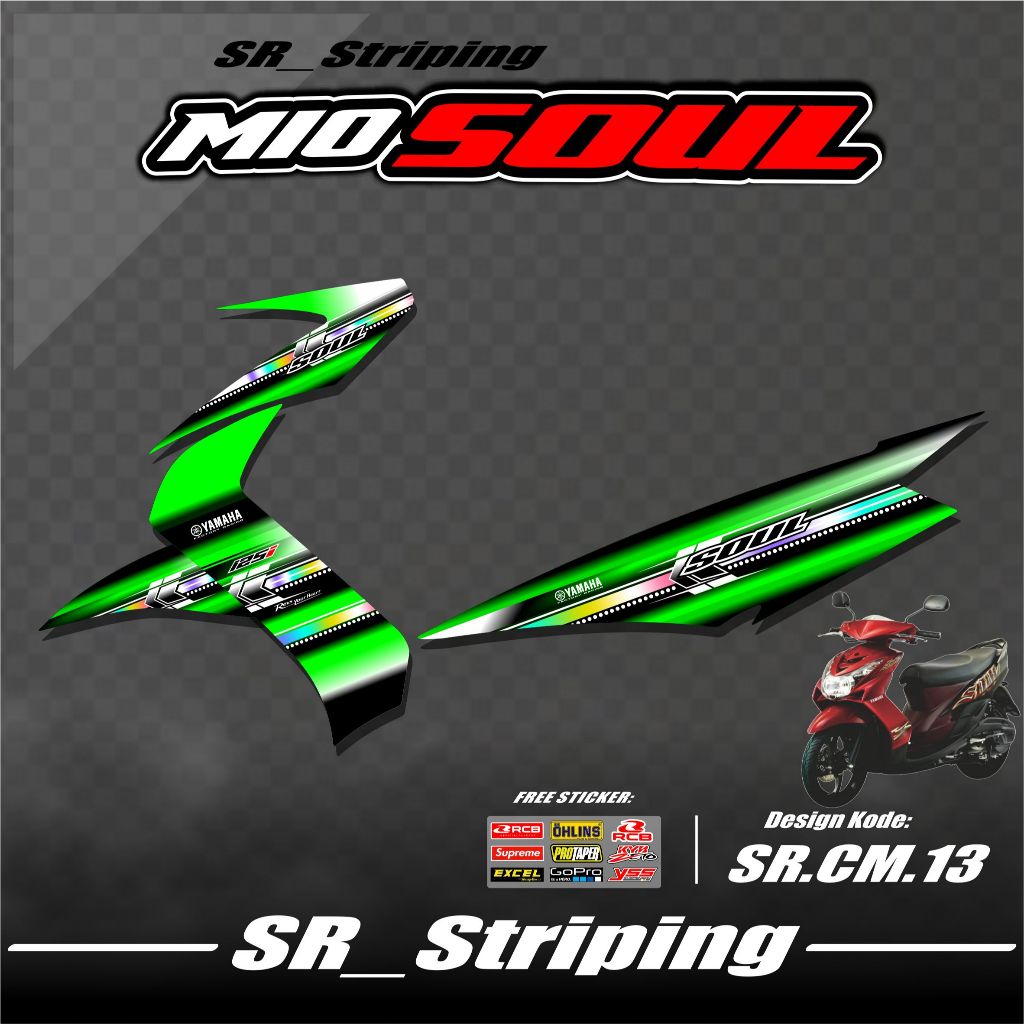Striping Sticker Mio Soul Karbu Variasi / Stiker Mio Soul Karbu / Variasi Mio Soul Karbu/Lama - Bonu