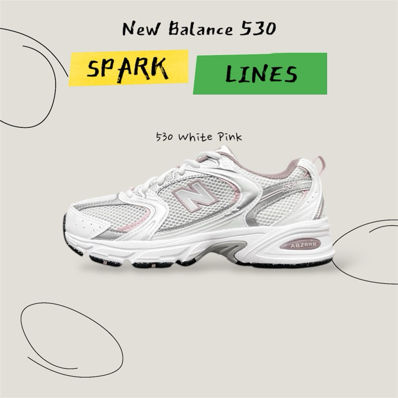 Sepatu Sneakers New Balance NB 530 White Pink Women Wanita Original Bnib