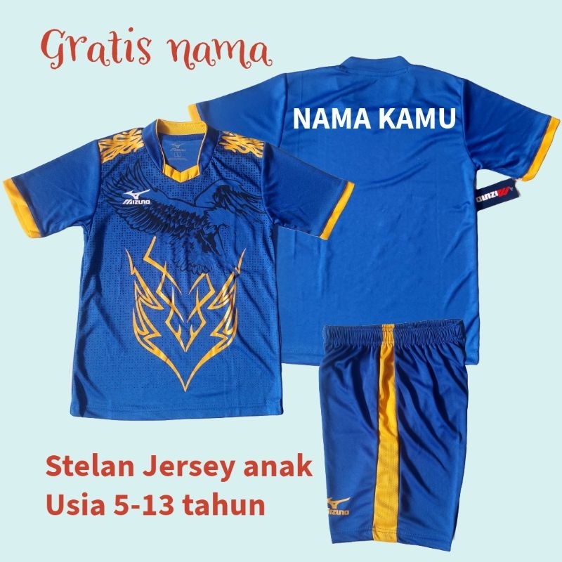 Stelan Jersey Sepak Bola Futsal Anak Gratis Nama