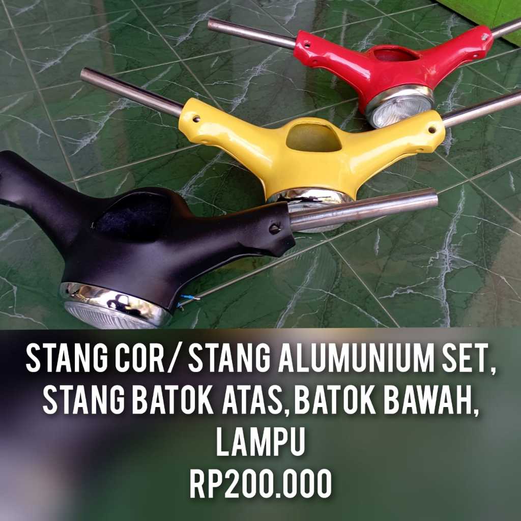 stang c70 batok stang pitung set batok bawah atas lampu+stang
