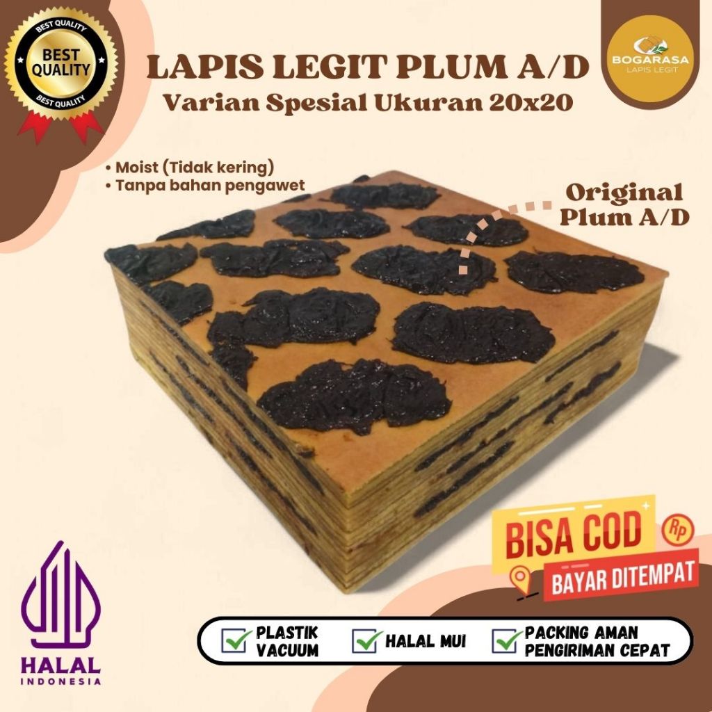 

Lapis Legit Plam A/D Lapis Legit Wisman Premium Bolu Legit Varian Spesial 9 Plam ukuran 20x20
