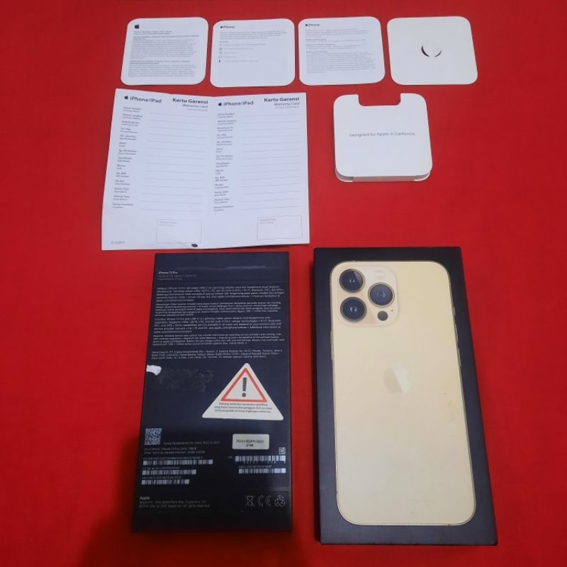 dus box iphone 13 pro gold original 100 % copotan ibox lengkap manual book