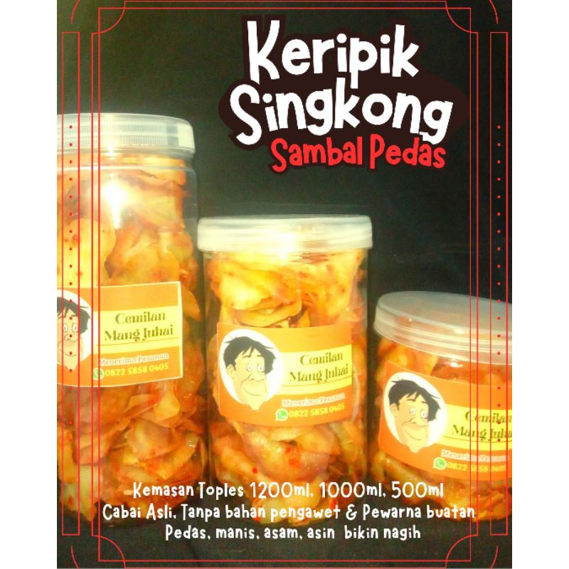 

Keripik singkong sambal pedas manis kemasan toples