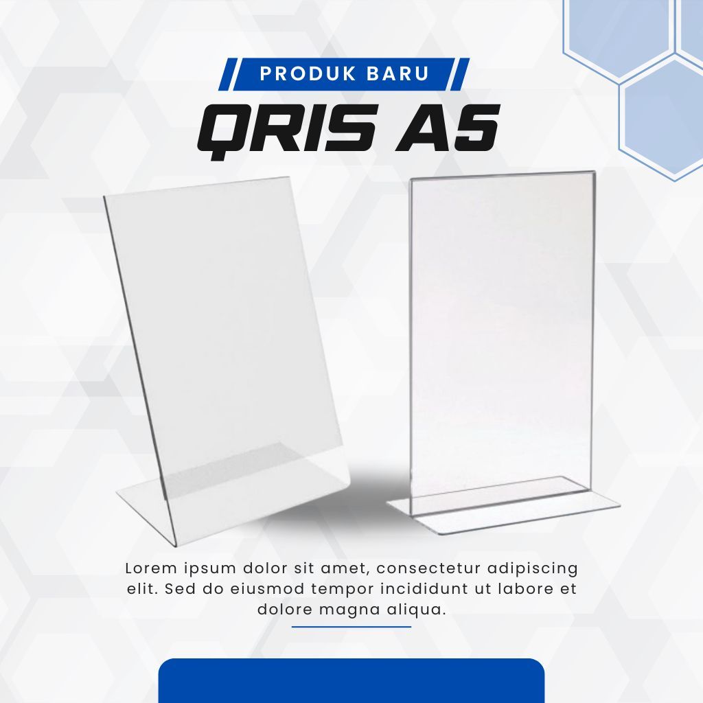 

Akrilik Display Tempat Stand Brosur Qris A5