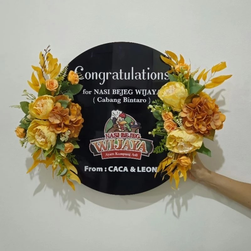 Papan Bunga Acrylic Bulat Organizer