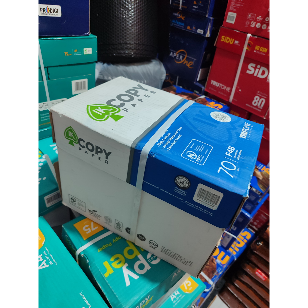 

Kertas HVS IK Copy Paper F4 70gsm 1 Dus (5 Rim) – Kertas Fotocopy Putih
