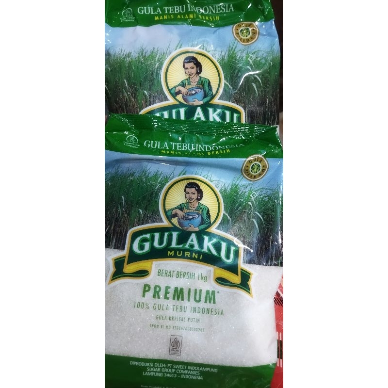 

Gula Pasir Merek Gulaku Hijau Premium berat 1 Kg packing Aman pakai bubble warp dan kardus