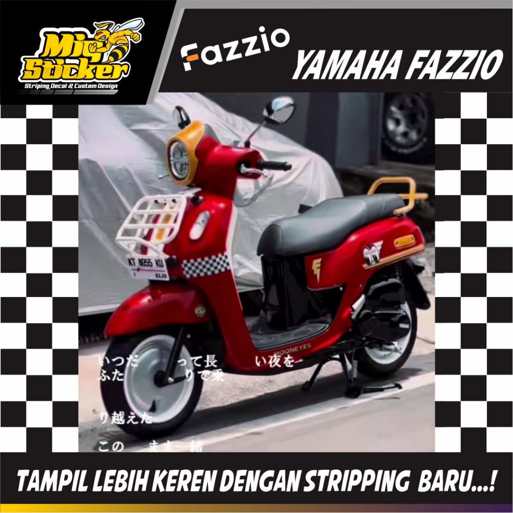 STRIPPING STICKER LIST YAMAHA FAZZIO KALCER DESAIN MOONEYES