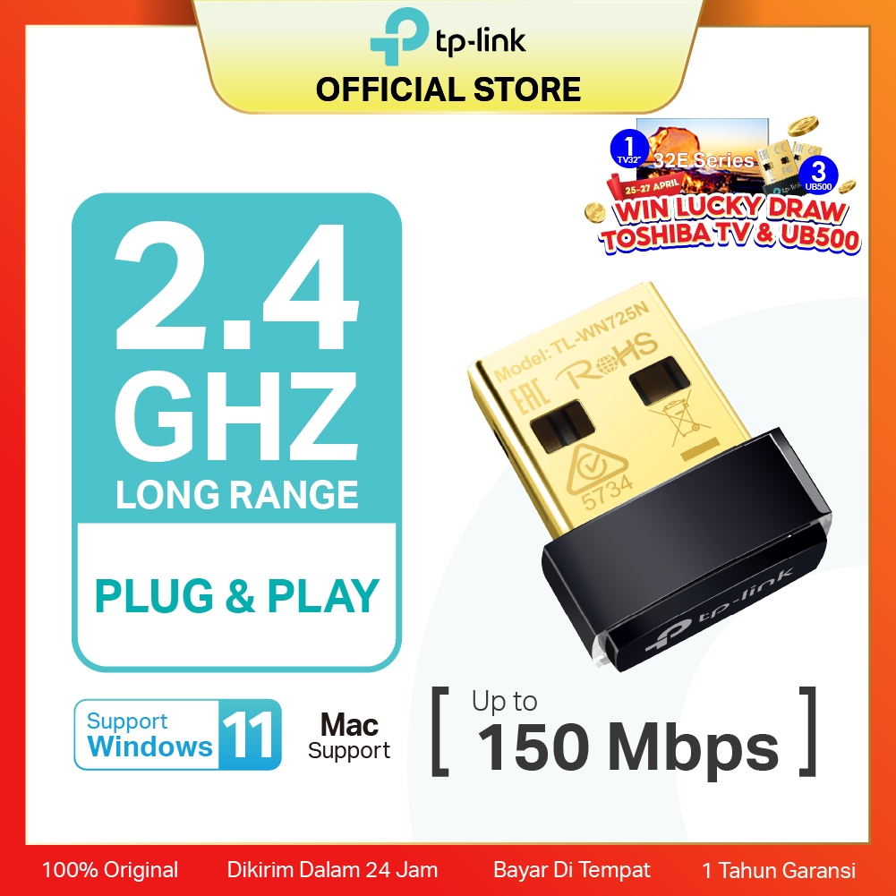 TP-Link TL-WN725N | USB WiFi Adapter |  WiFi Receiver | 150Mbps Wireless N | Dongle | Laptop PC MAC