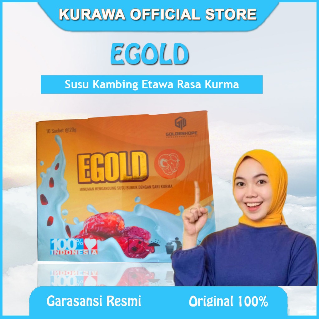 

EGOLD Minuman Susu Kambing Etawa Dengan Rasa Kurma 1BOX Isi 10Sachet