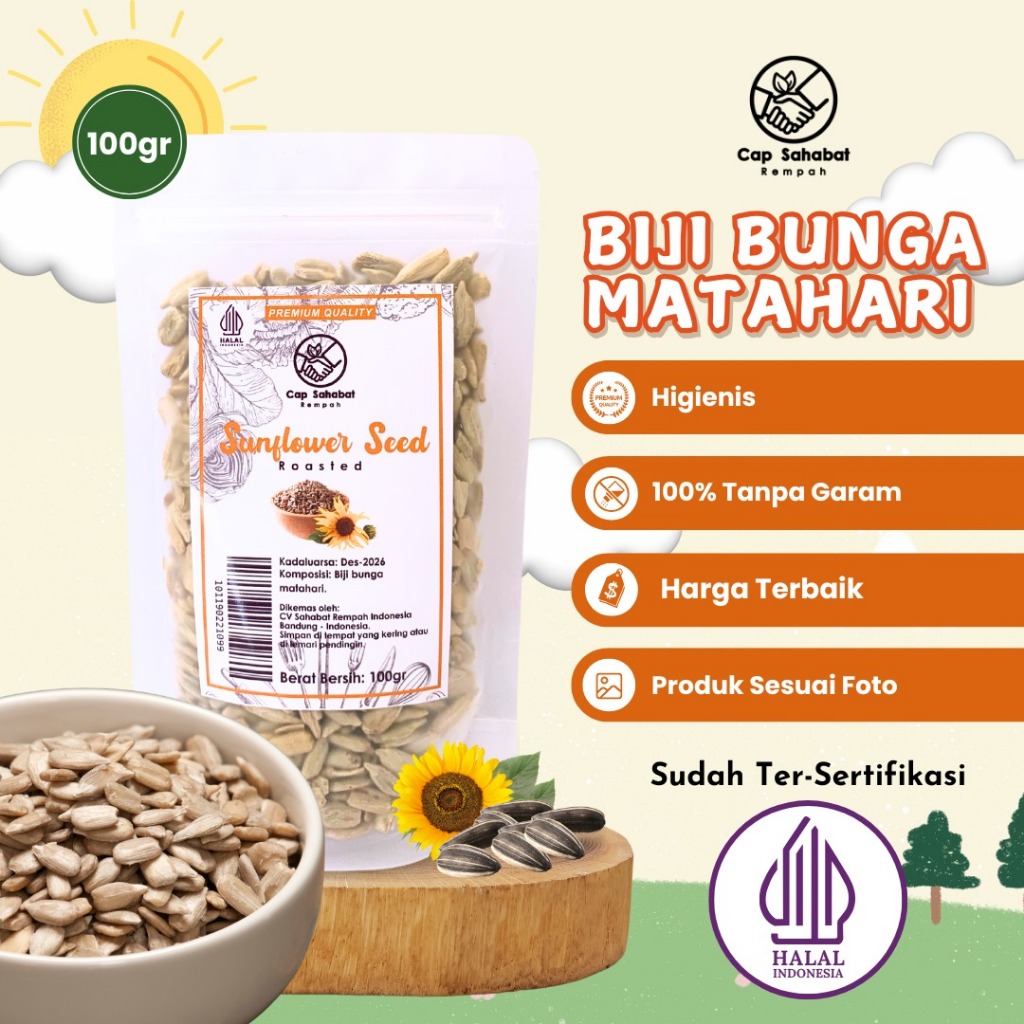 

100gr Biji Bunga Matahari / Roasted Sunflower Seed / Rempah / JSR 100% PREMIUM QUALITY