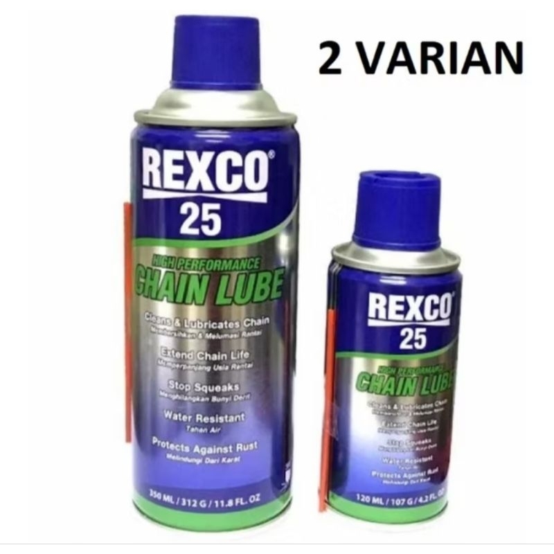 REXCO 25 Chain Lube Pelumas Rantai Chainlube Multipurpose Lubricant Rante R25 350ml 120ml Oli Minyak