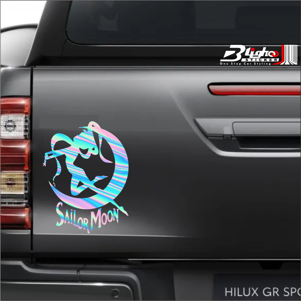 Blighoo - Cutting Sticker Mobil Sailor Moon Siluet Teks Cantik Bagus Stiker Mobil Anime Japan Keren
