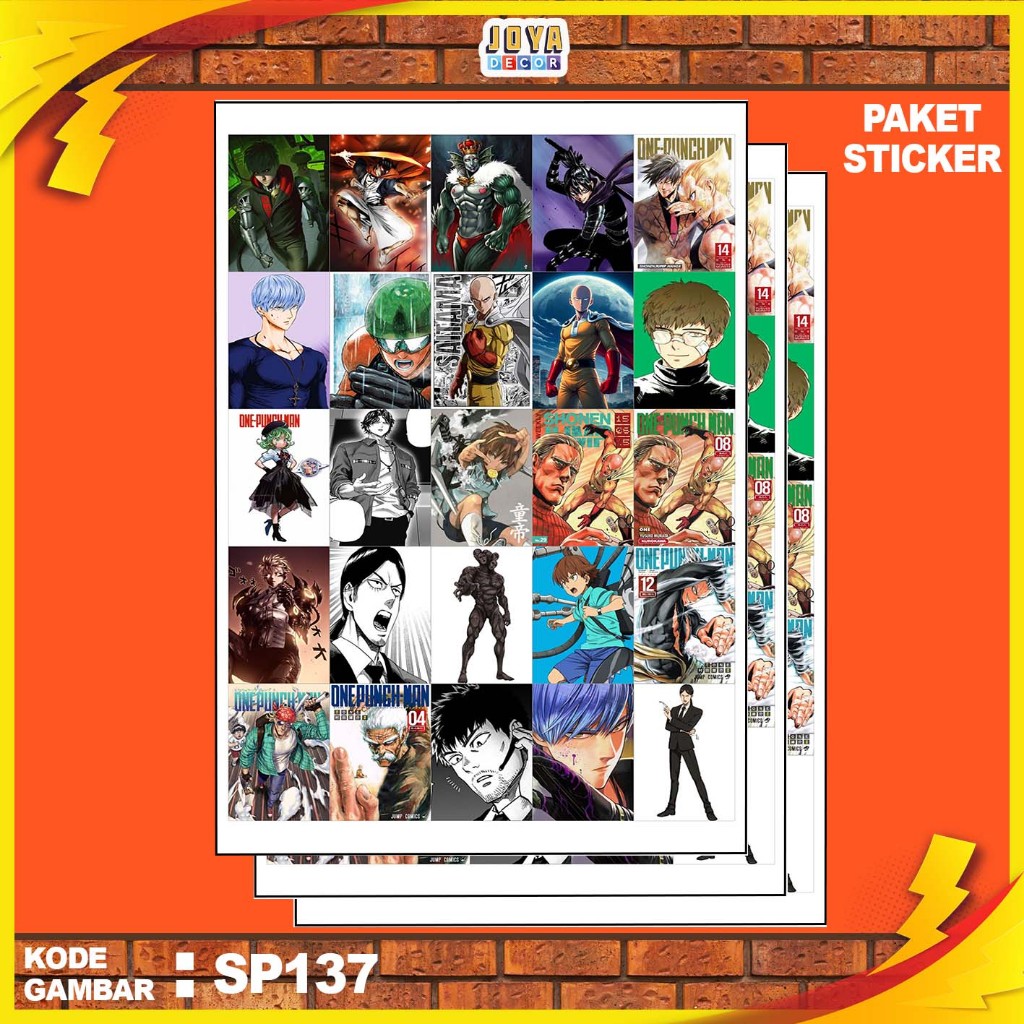 

GAMBAR STICKER ONE PUNCH MAN / STIKER ONE PUNCH MAN / PAKET STIKER ONE PUNCH MAN PER 25 PCS / KODESP137