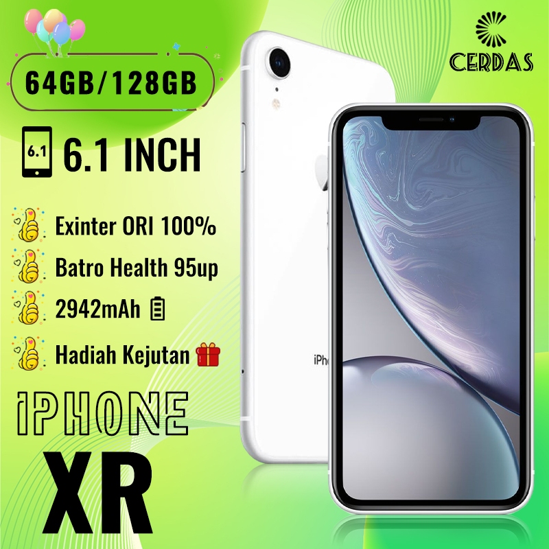 iPhone XR Second bekas 64GB 128GB 6.1inch Fulset Ori Mulus Silent-Camera All Operator Jaringan aman