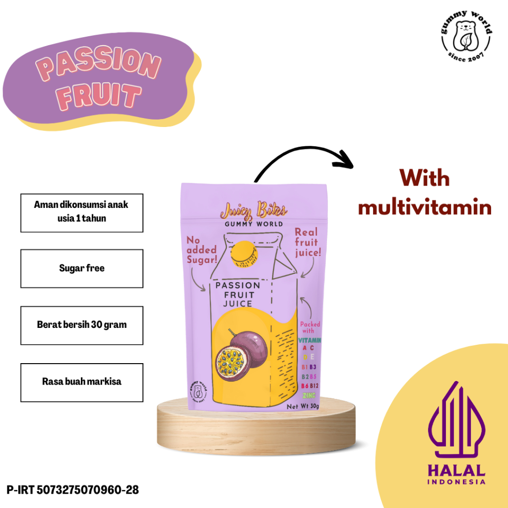 

Sugar Free Vitamin Gummy (Passion Fruit)