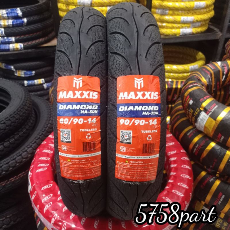 BAN MAXXIS DIAMOND TUBLES 80/90-14, 90/90-14 ORIGINAL (free pentil)
