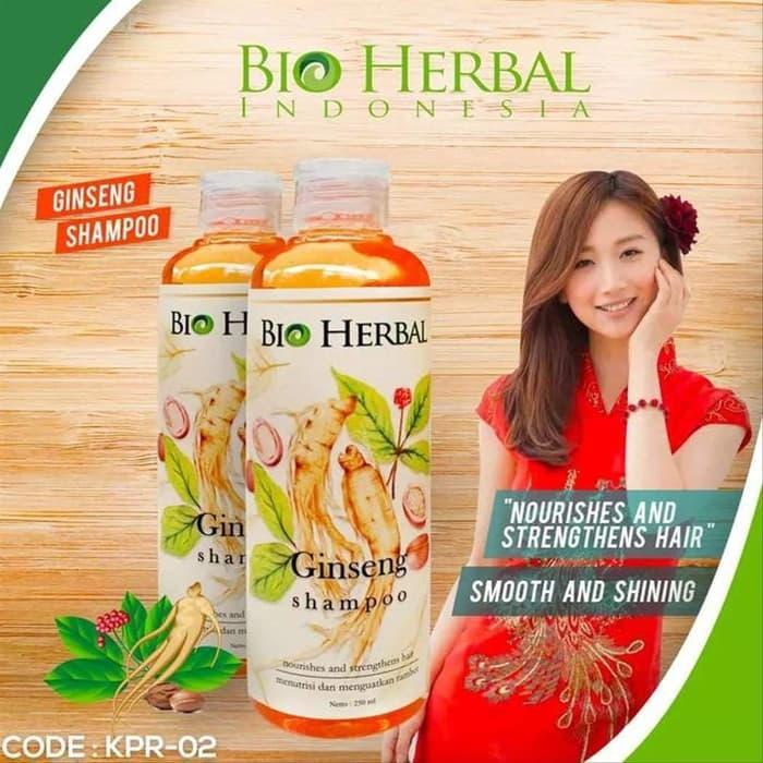Bio Herbal Ginseng Shampoo Original 100% BPOM Terdaftar - Untuk Rambut Rontok, Pria & Wanita, Meneba