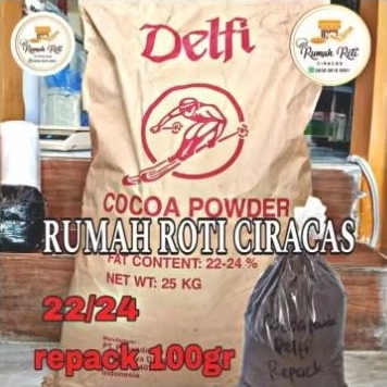 

DELFI COCOA POWDER CHOCOLATE 22/24 DARK COKELAT REPACK 100GR COKLAT BUBUK GR