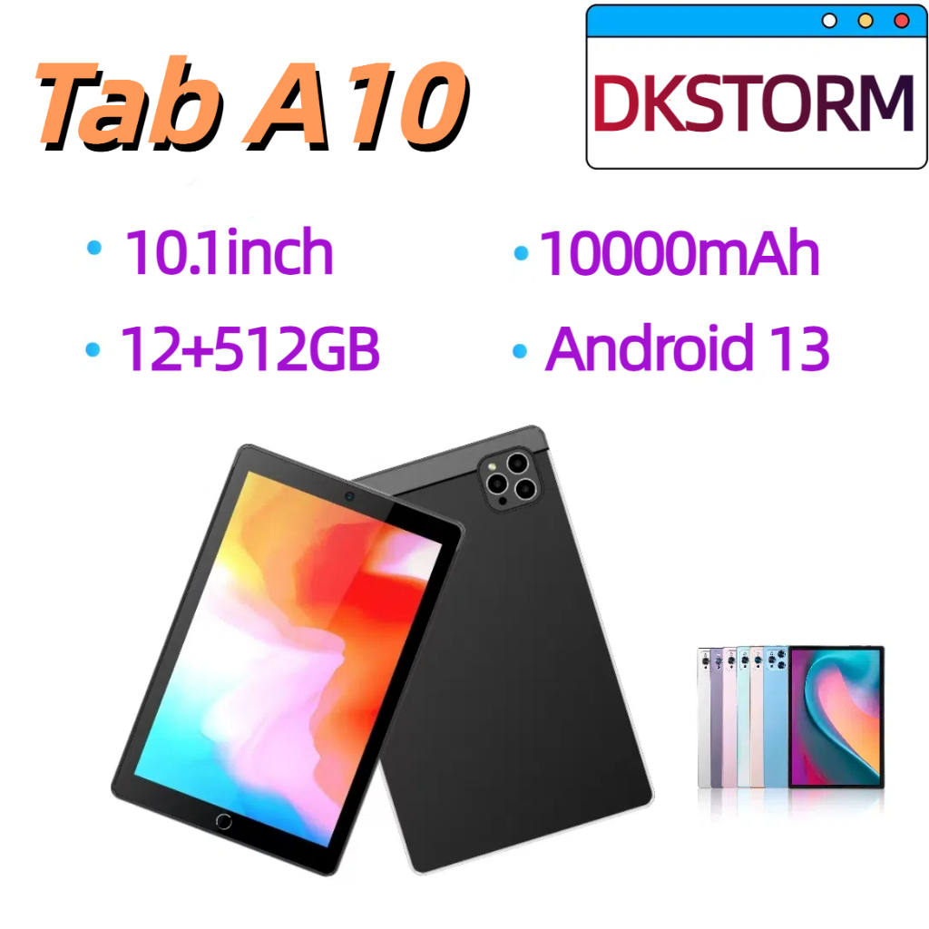 Tablet Android Tab A10 RAM 12GB + 512GB Tablet Pembelajaran SIM + WIFI Baterai Besar 10000mAh
