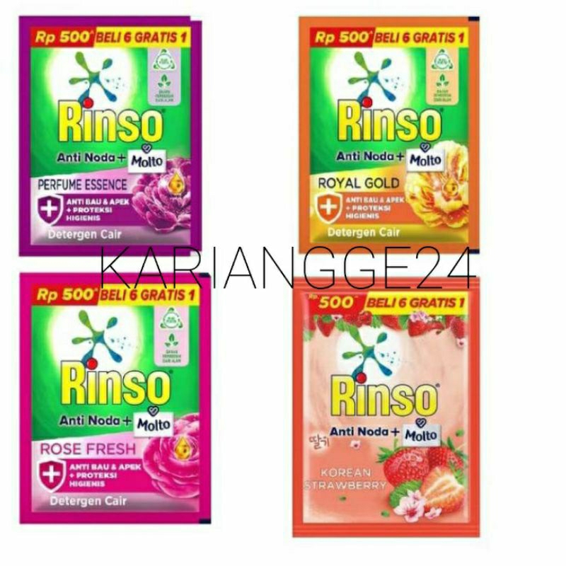 RINSO CAIR SACHET PAKET RENCENG 500 18ml