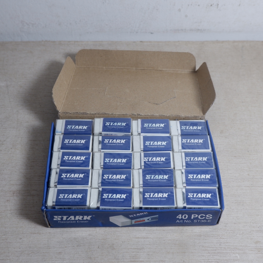 

[40 Pcs] Nerrd Paket Hemat Grosir Penghapus Pensil Warna Putih Murah Stark 1 Kotak Isi 40 Pcs