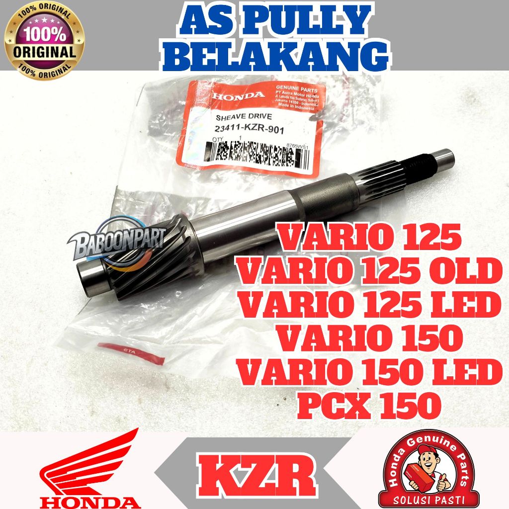 AS PULLY BELAKANG KZR ORIGINAL AHM VARIO 125 , OLD , LED / VARIO 150 , LED / PCX 150