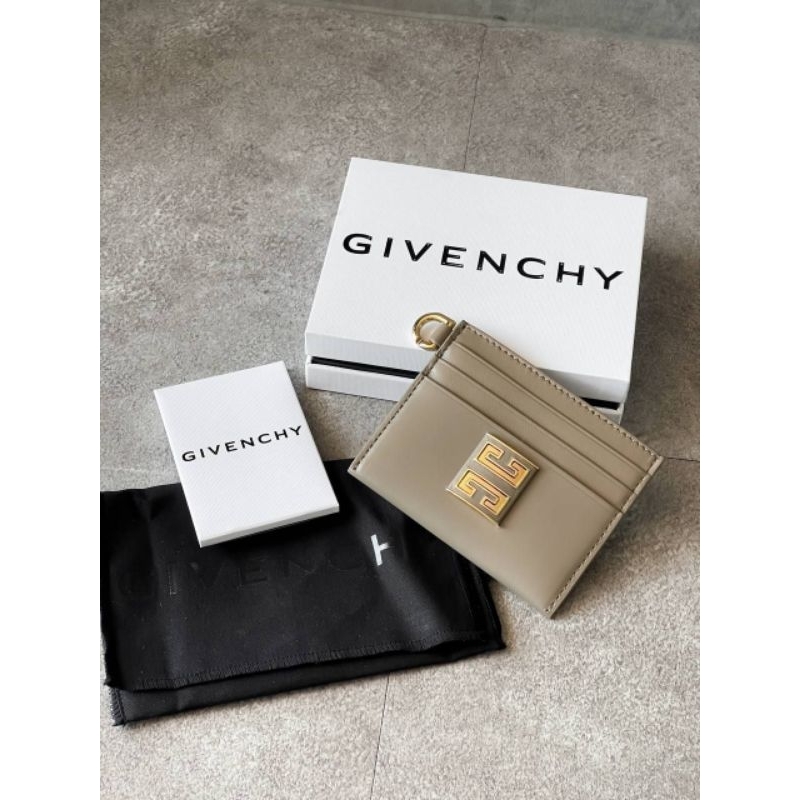 GIVENCHY 4G Leather Card Holder Taupe