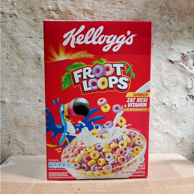

[HALAL] Kellogg's Breakfast Cereal Froot Loops 300gr (Sereal Sarapan Jagung, Gandum, Barli)