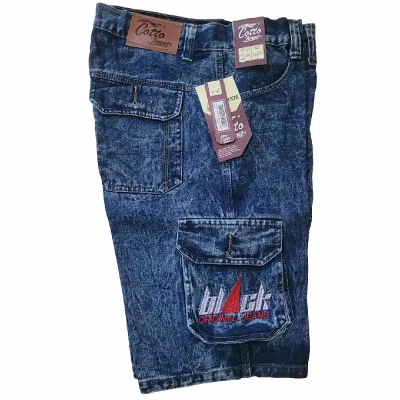 celana cargo jeans 3/4 pendek pria dewasa