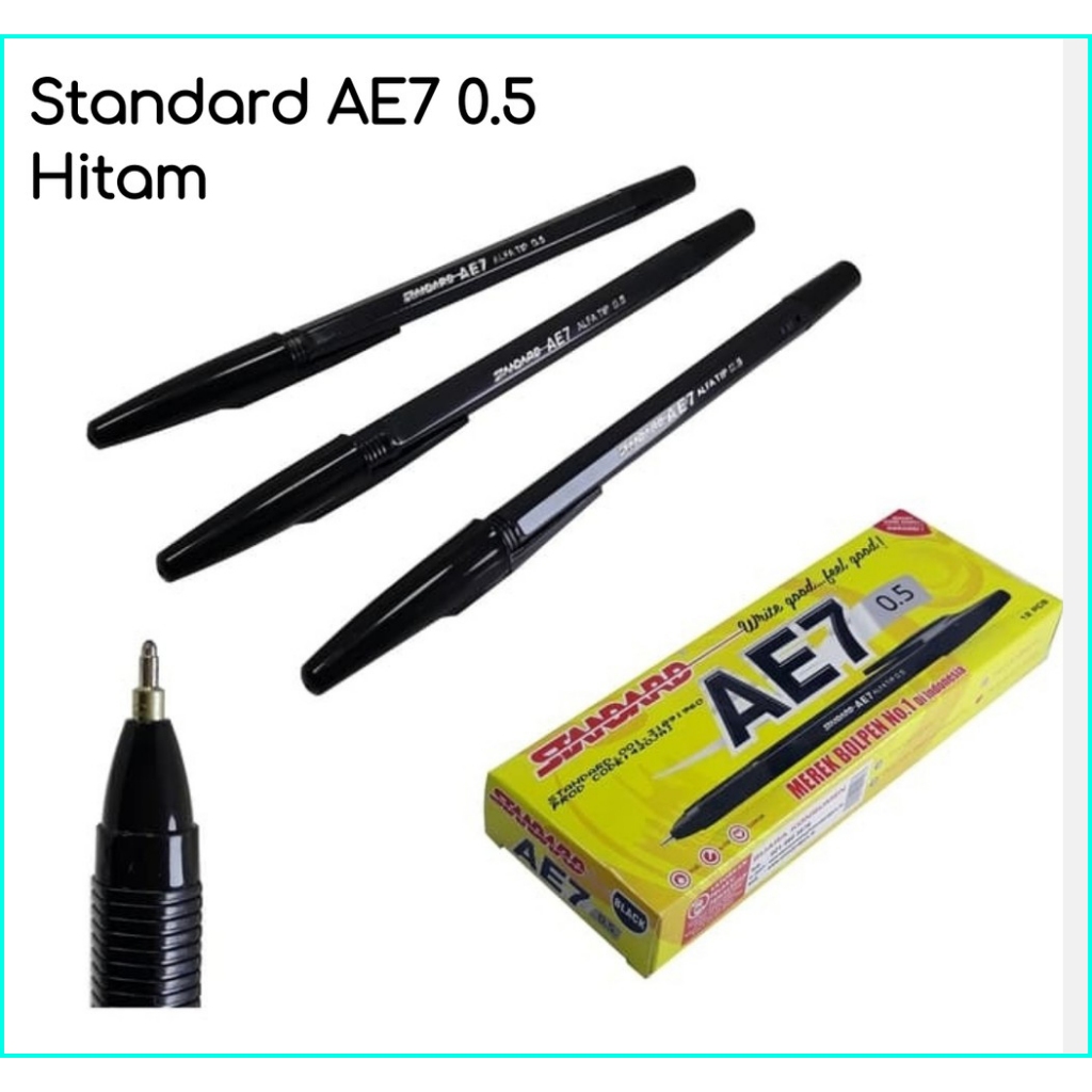 

Ay00! (12 PCS / 1 PAX WARNA HITAM) Pulpen Standard AE7