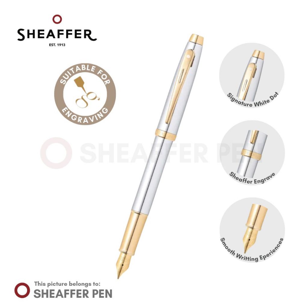 

Sheaffer® 100 Chrome with Gold Tone Fountain Pen