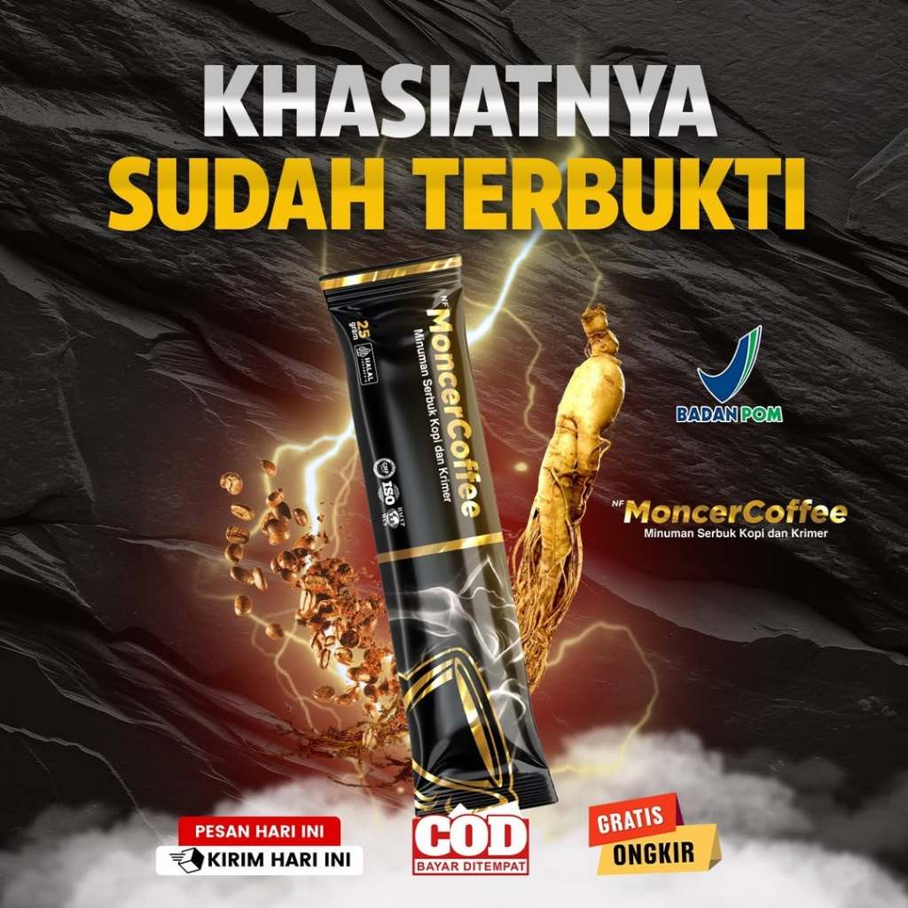 

KOPI MONCER HERBAL STAMINA ORIGINAL BPOM (1 BOX Isi 8 Sachet) Kopi Kuat Ereksi Tapi Aman Dikonsumsi dengan L-Agrinin & L-Citrulline Nikmat Sudah Halal