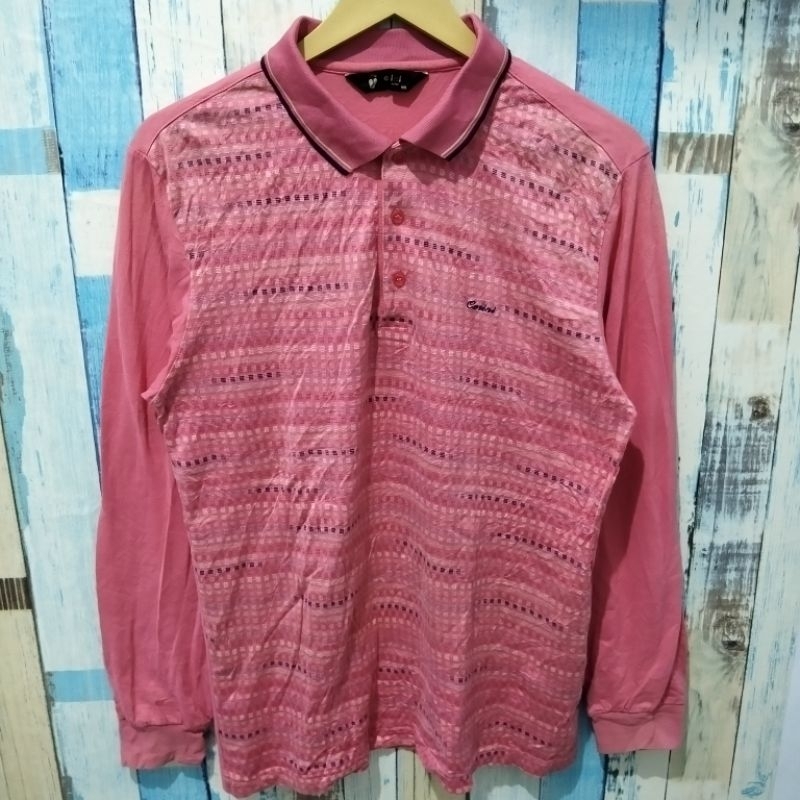 kaos polo lengan panjang second