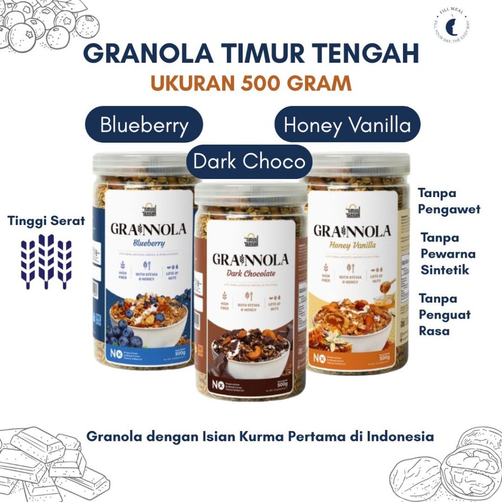 

BEST SELLER - Timur Tengah Grainnola 500 Gram - Granola dengan Isian Kurma Pertama di Indonesia