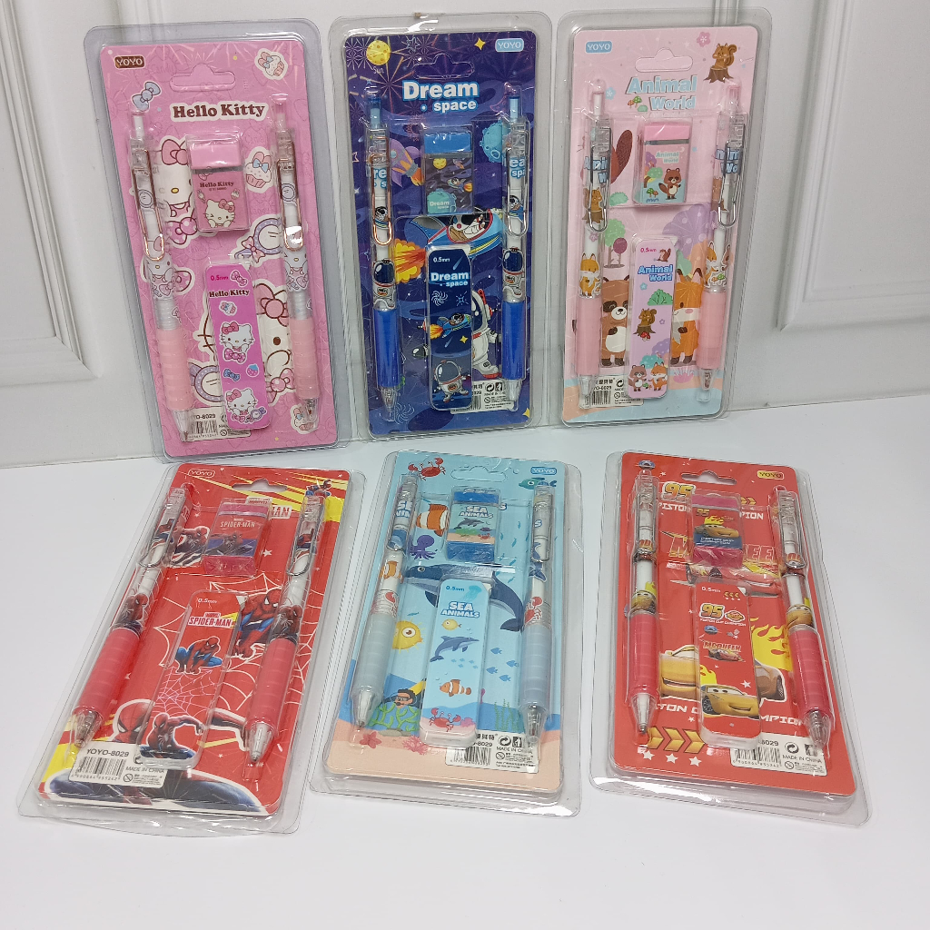 

{ GC } STATIONERY SET KARAKTER PENSIL SET 4IN1 ATK ANAK SEKOLAH