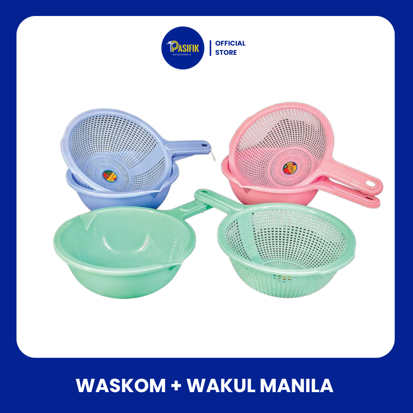 BASKOM CUCI SAYUR MANILA SET/TEMPAT CUCI SAYUR DAN BERAS eriko