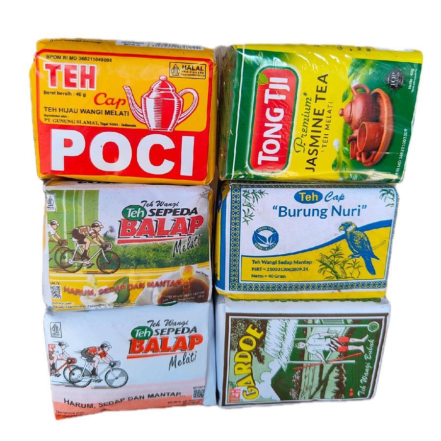 

Racikan 6 Teh Premium Ekonomis (Teh Burung Nuri,Tongtji Hijau Premium, Teh Balap Kuning, Balap Pink Oren, Gardoe Hijau, Poci Kuning) Tea