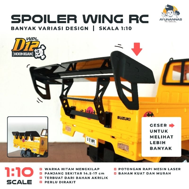 Custom Spoiler Wing Rc Pickup Wpl D12