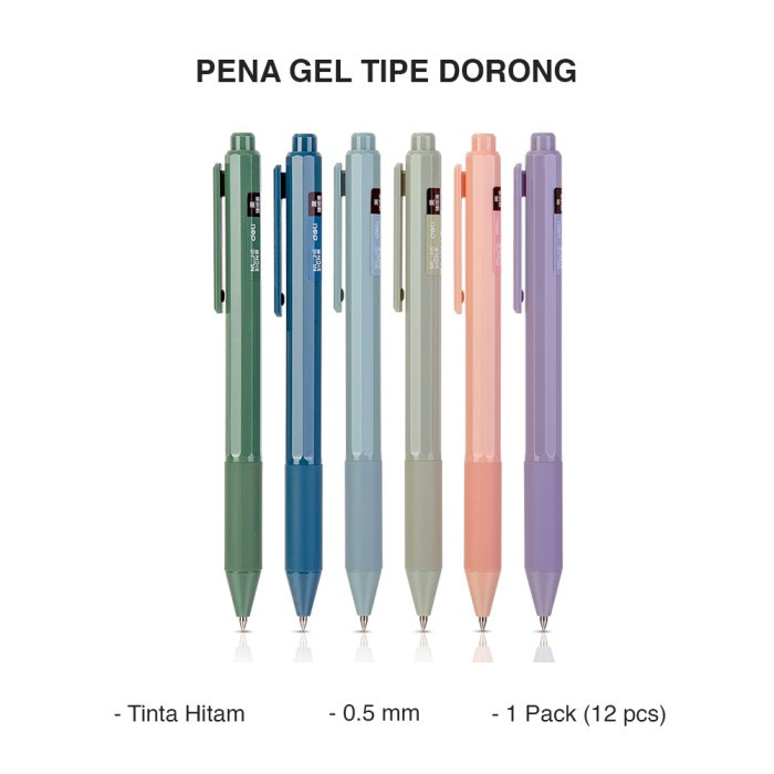 

DELI - PENA TINTA / PULPEN GEL / BALLPOINT / PENA NUSIGN WARNA HITAM 0.5MM NS559
