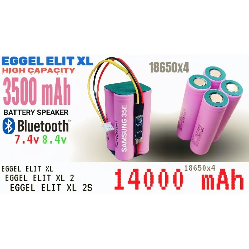 Qlola Money Battery Eggel Elite Xl/Xl2/Xl 2S 7.4V 8.4V Bms 2S 2P 8A 14000 Mah High Capacity Soket Xh