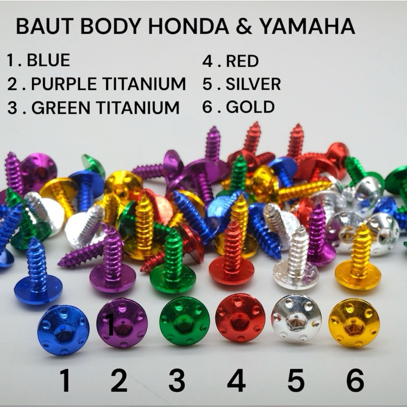 baut body titanium cnc probolt universal honda yamaha 1pcs