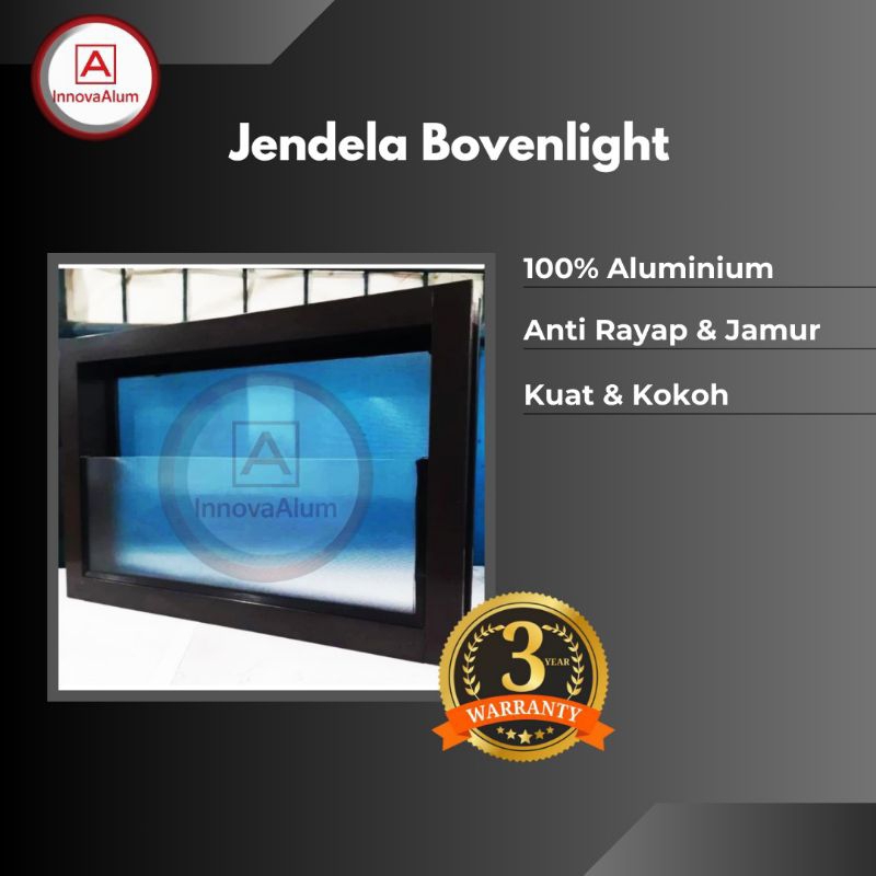 Jendela Boven Aluminium Kaca Zig Zag L 60 x T 40