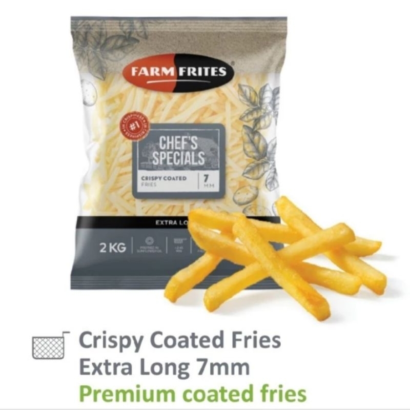 

Farm Frites Kentang Goreng Shoestring Cut Batter Coated Fries Import 2kg