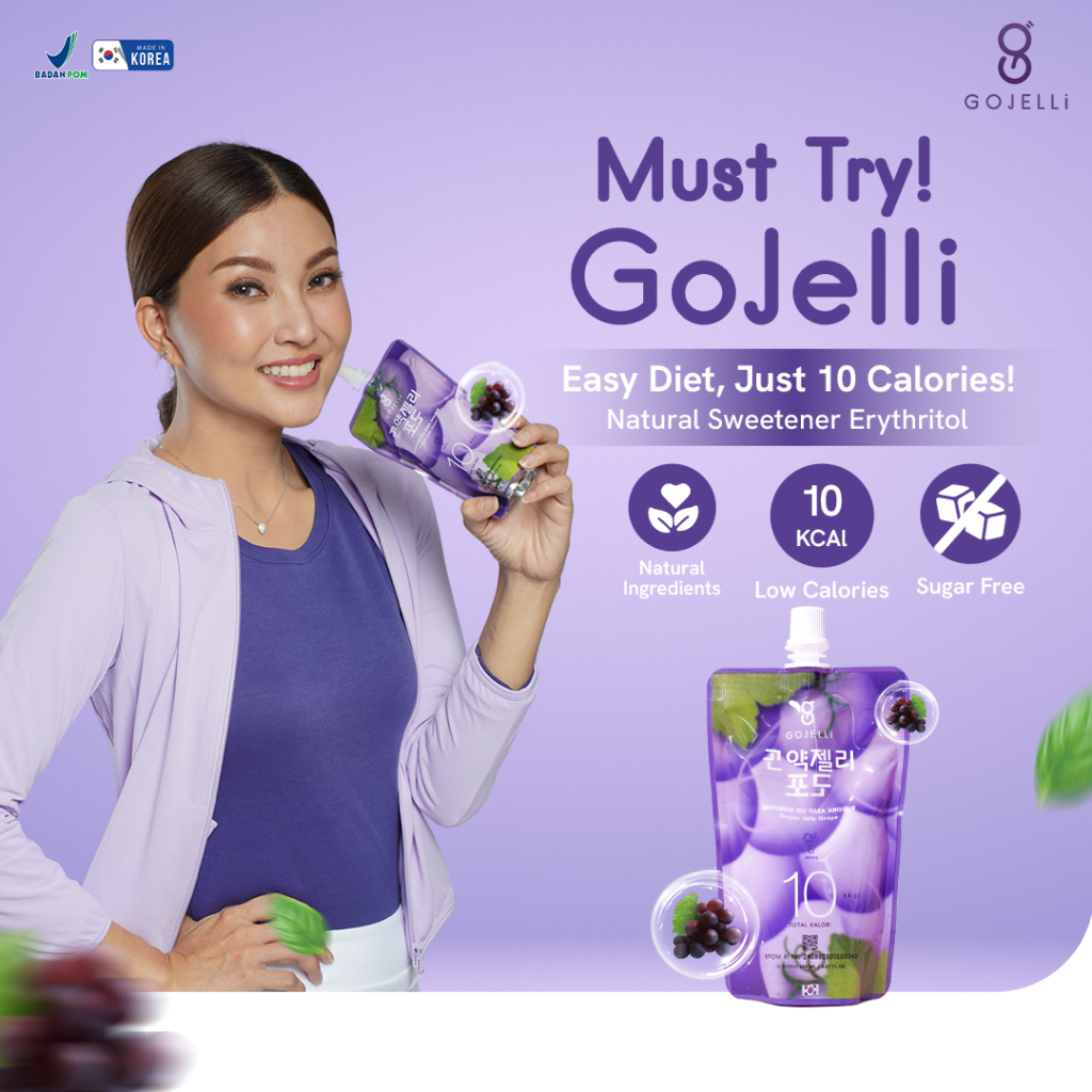 

GOJELLI - Konjac Jelly Drink Korea Anggur 2 BOX Isi 20 Pouch Minuman Jeli Sehat Meal Replacement