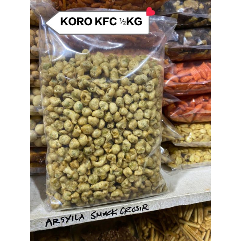 

Snack Kiloan Kacang Koro Polong Jaipong KFC Renyahh Gurihh 500gr