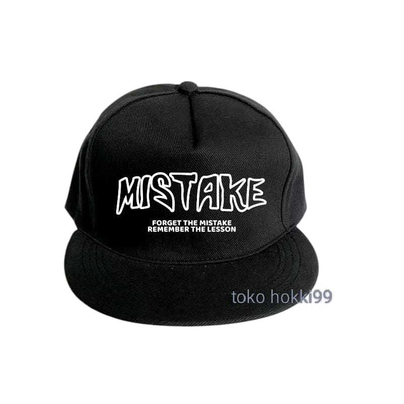 Topi Snapback MISTAKE Pria dan Wanita Fashion Bordir Hip-Hop Caps Baseball Hat Ukuran Besar