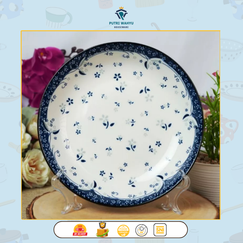 Piring Makan Daffodil Blue Formia Piring Saji Piring Ceper